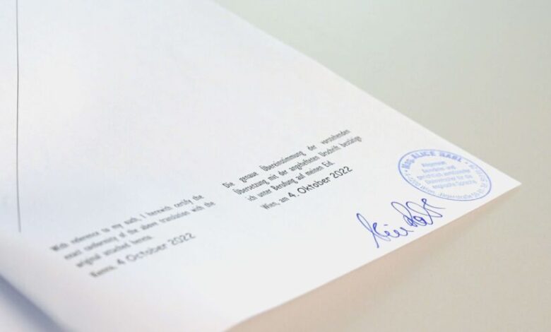 Beglaubigte Übersetzung