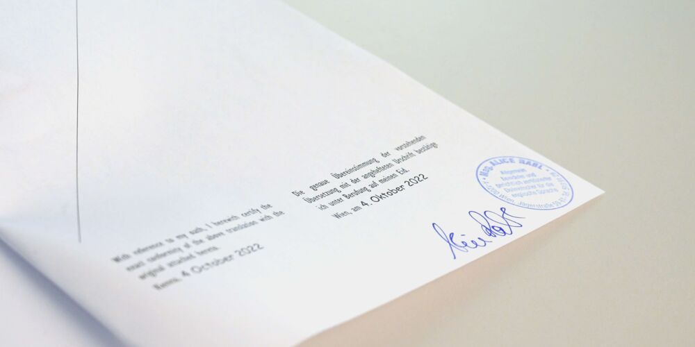 Beglaubigte Übersetzung